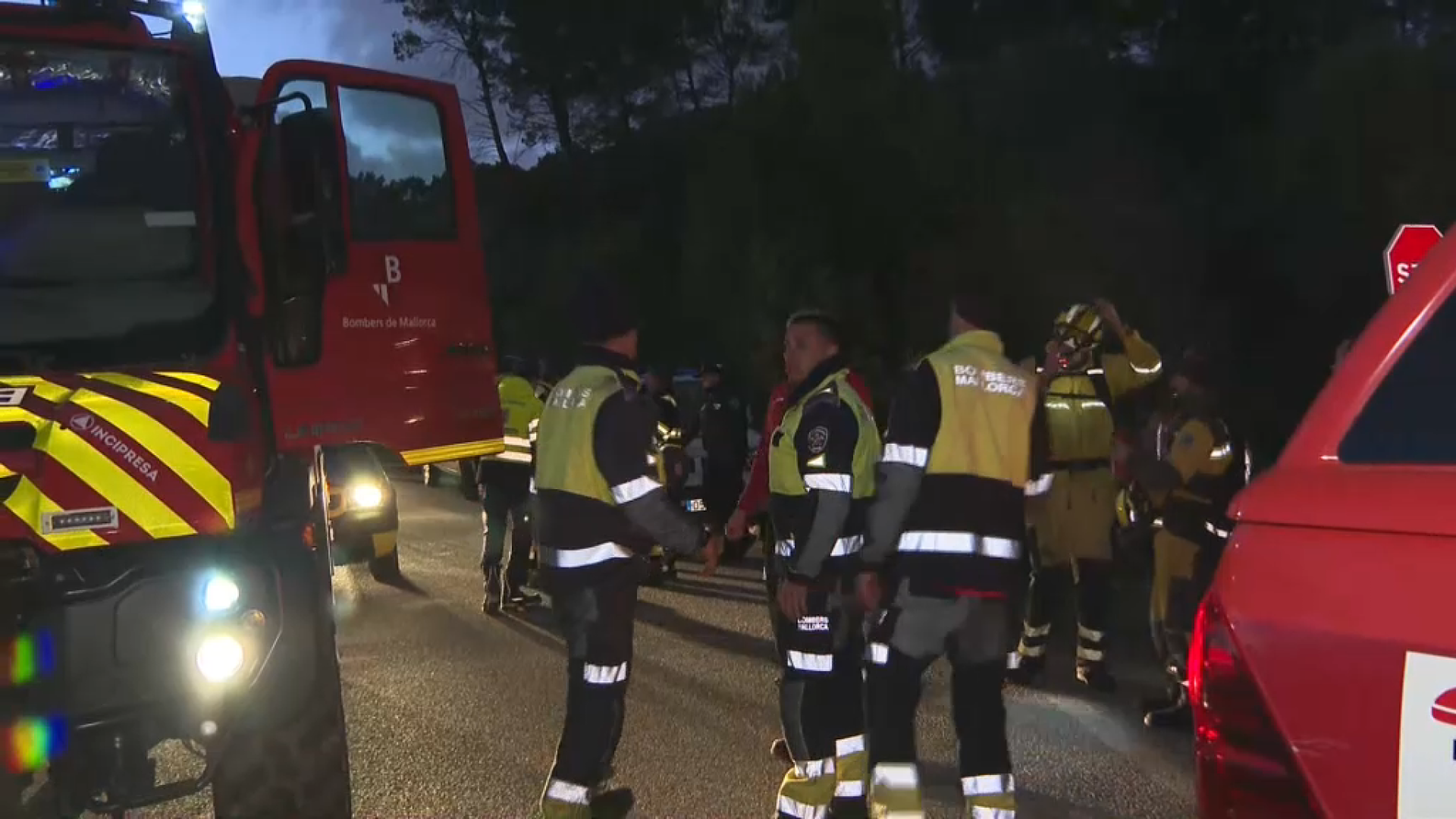 Crònica d’un incendi: la manca de llum se suma al fort vent en el foc d’Andratx