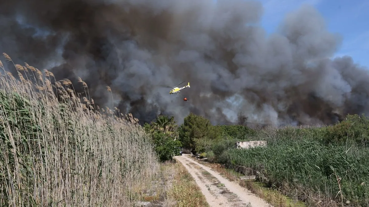 Desallotjades de manera preventiva una desena de cases pròximes a l’incendi de s’Albufera