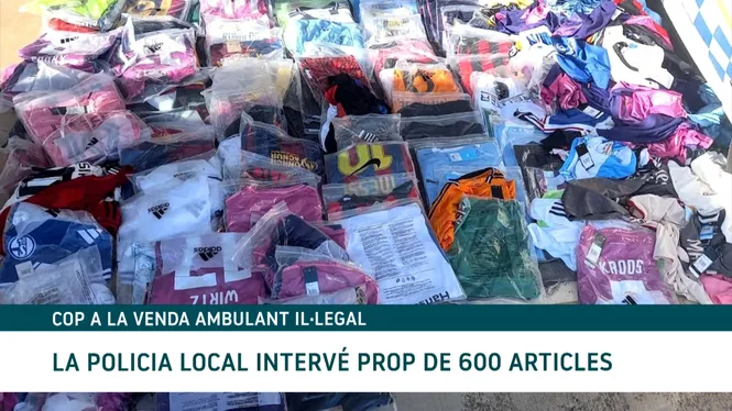 La policia local de Palma intervé prop de 600 articles de venda ambulant