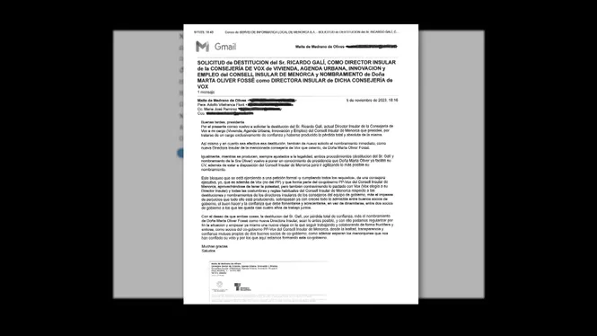 Dolfo Vilafranca nega el bloqueig a la sortida del director insular d’Habitatge que demana Vox
