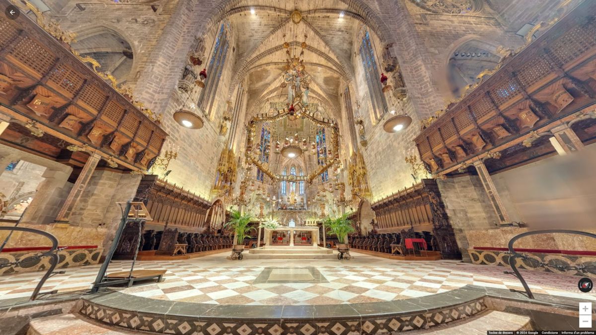 L’interior de la catedral de Mallorca en 360° i per a tothom a través del Google Arts & Culture